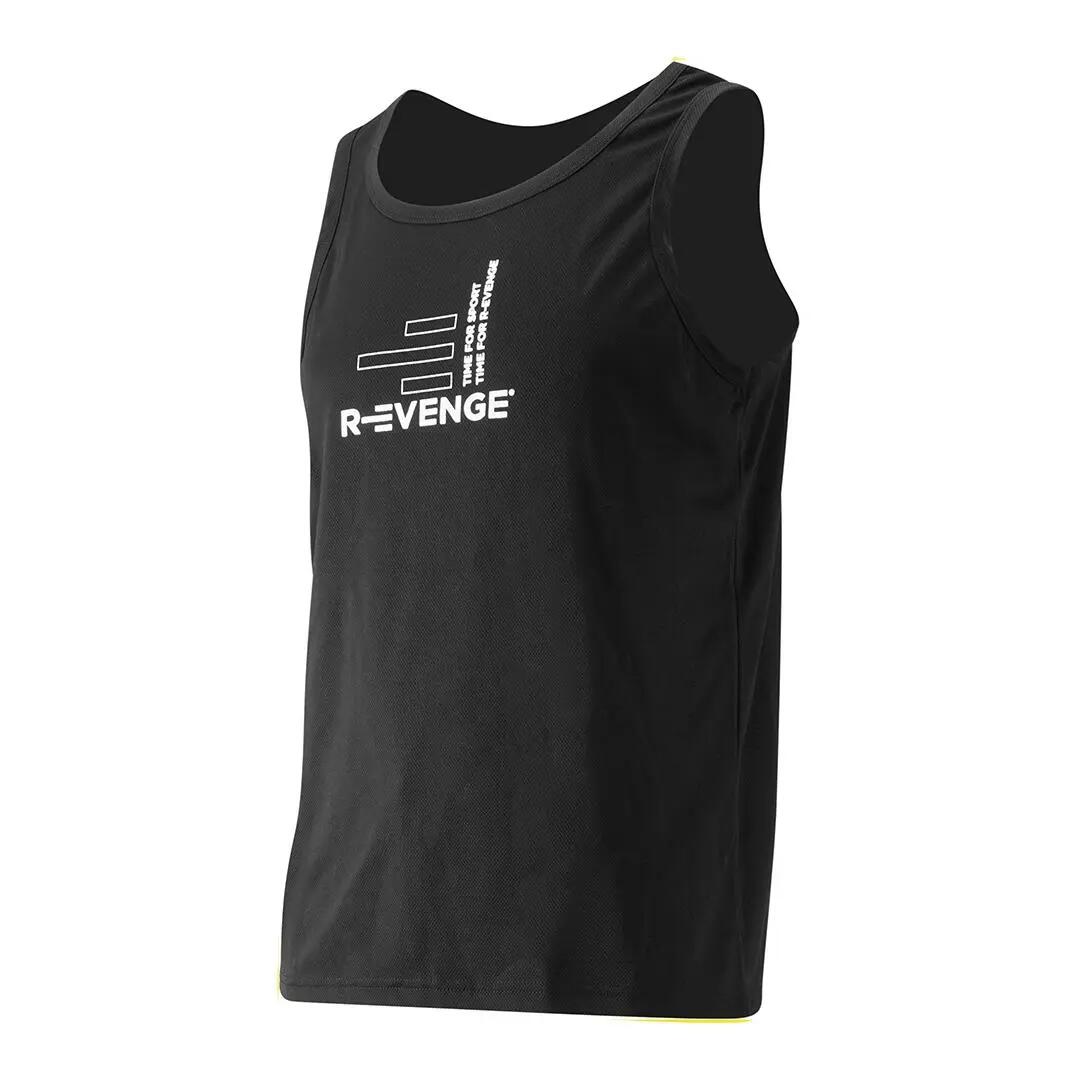 Black unisex fitness running cardio tank top 2/4