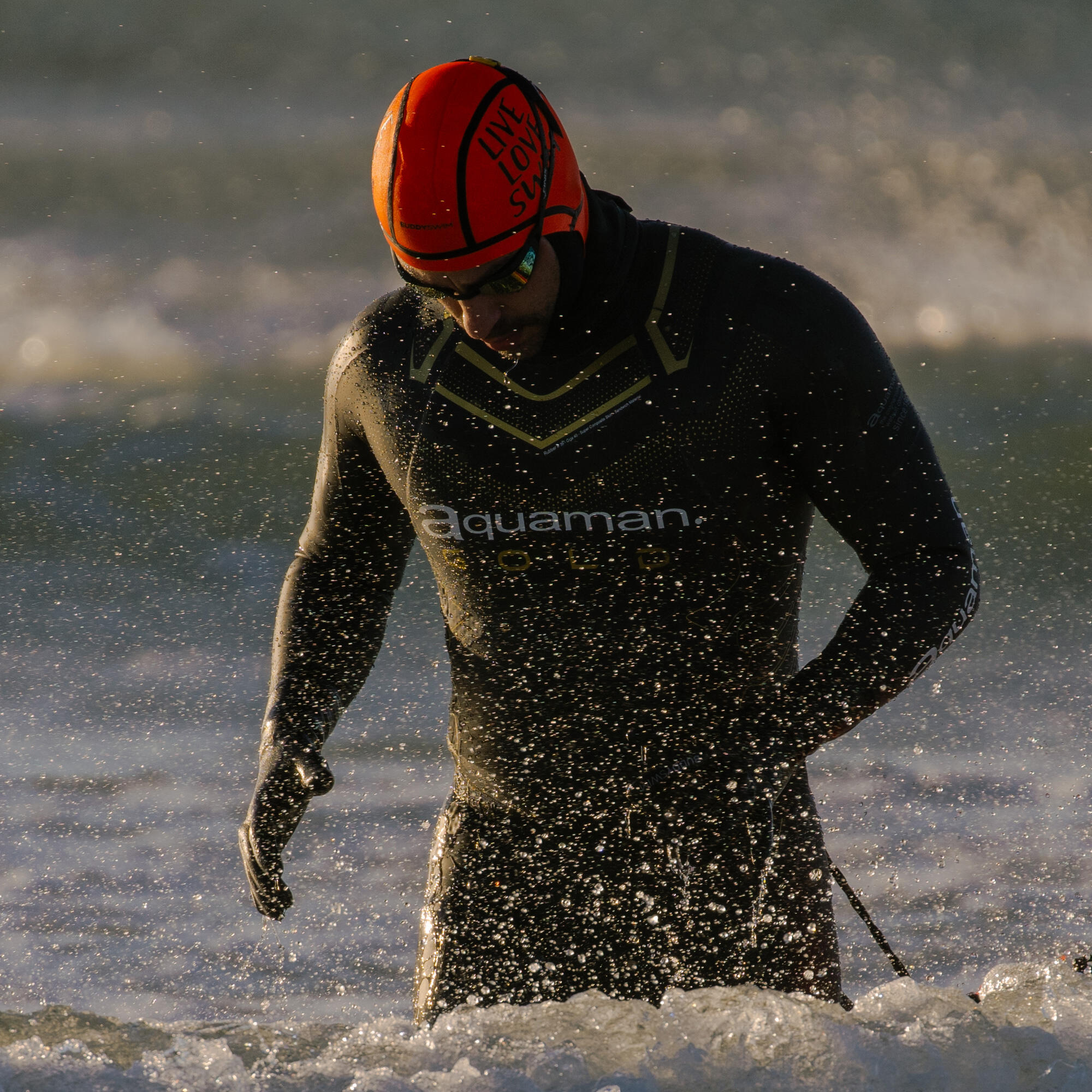 Cuffia in neoprene 2,5 mm Nuoto in acque libere Buddyswim Arancione 4/5