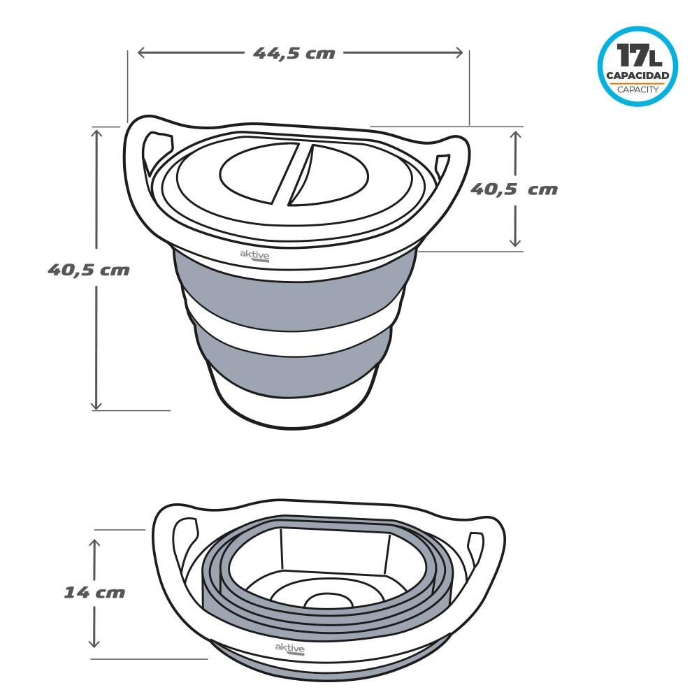 Aktive Seau pliant polyvalent 17 litres avec couvercle 4/7