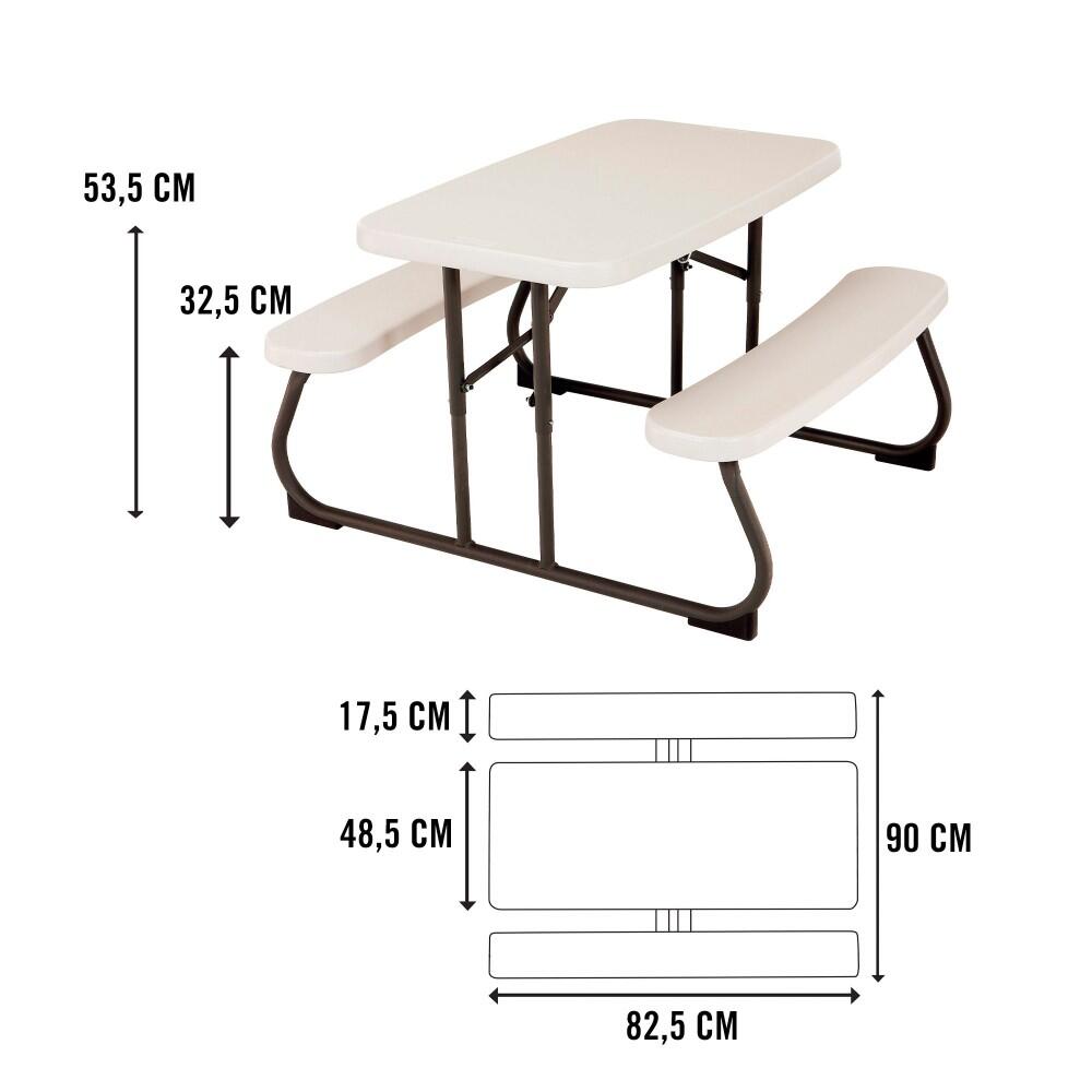 Mesa plegable picnic ultrarresistente Criança 82,5x90x53,5 cm uv100 LIFETIME 7/7