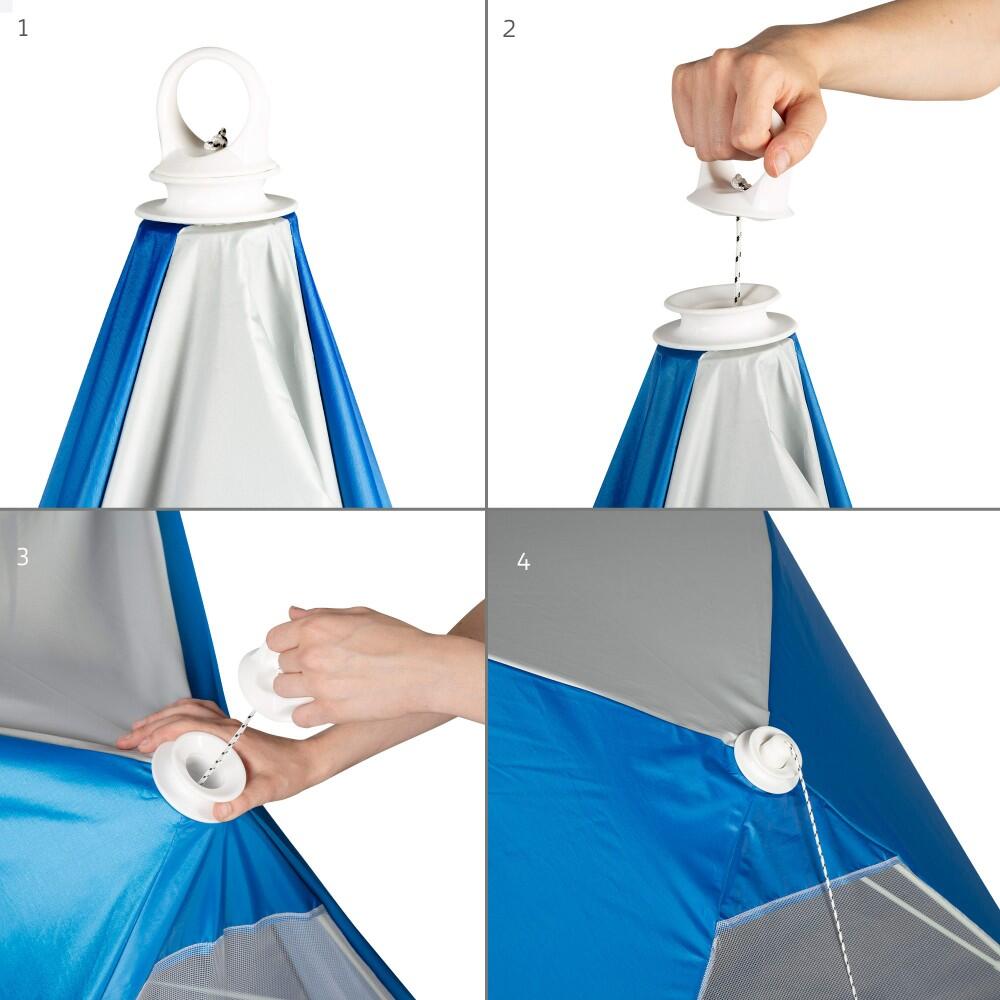 Aktive Tenda corta-vento e tenda de praia pop-up para 2 pessoas UV50 c/chão 3/7