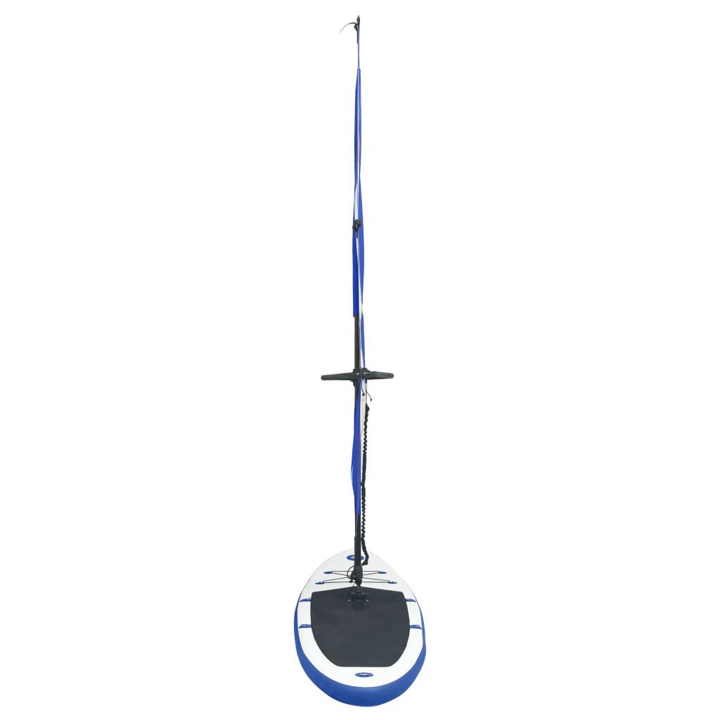 VidaXL paddle surf hinchable con vela azul y blanco 4/7
