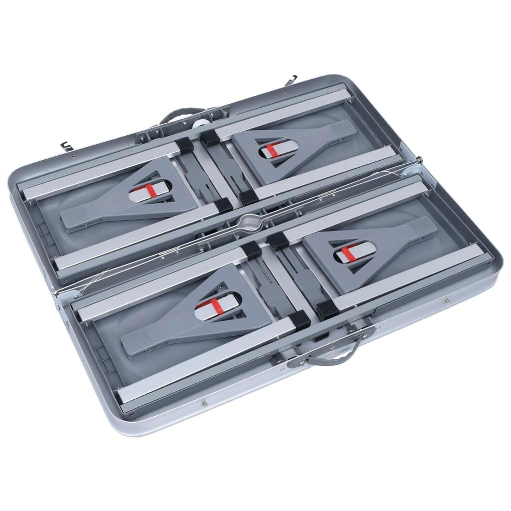Mesa de camping plegable con 4 asientos acero aluminio 5/7