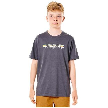 Camiseta de manga corta para niños Rip curl Urf revival yeh mumma en color negro