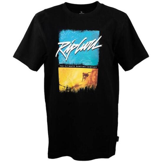 Camiseta de manga corta para niños Rip curl Picture en color negro