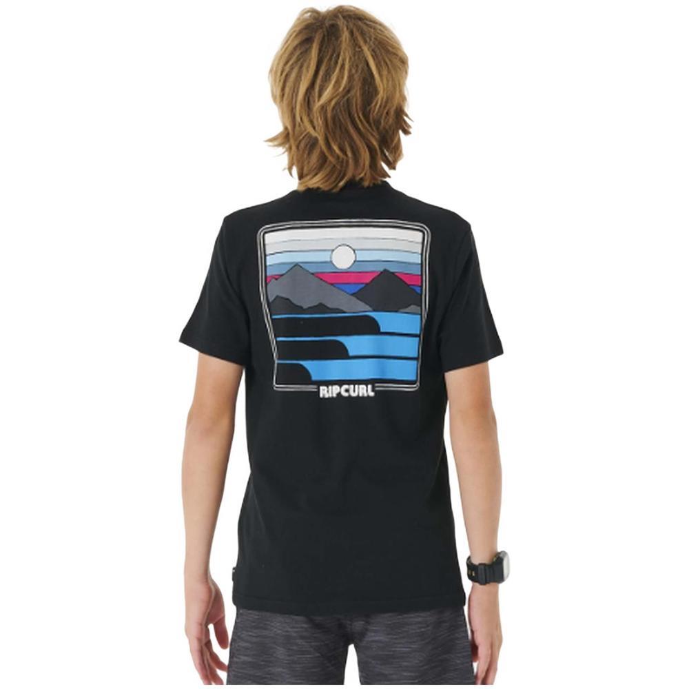 Camiseta de manga corta para niños Rip curl Surf revivial sunset en color negro 2/2