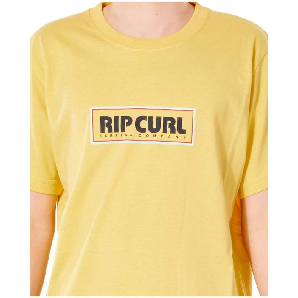 T-shirt de manga curta Rip curl Ig mumma icon para crianças em amarelo 3/4