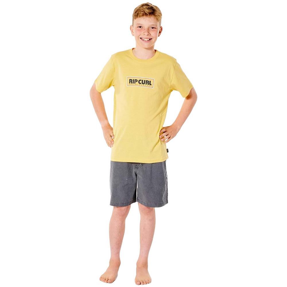 T-shirt de manga curta Rip curl Ig mumma icon para crianças em amarelo 4/4