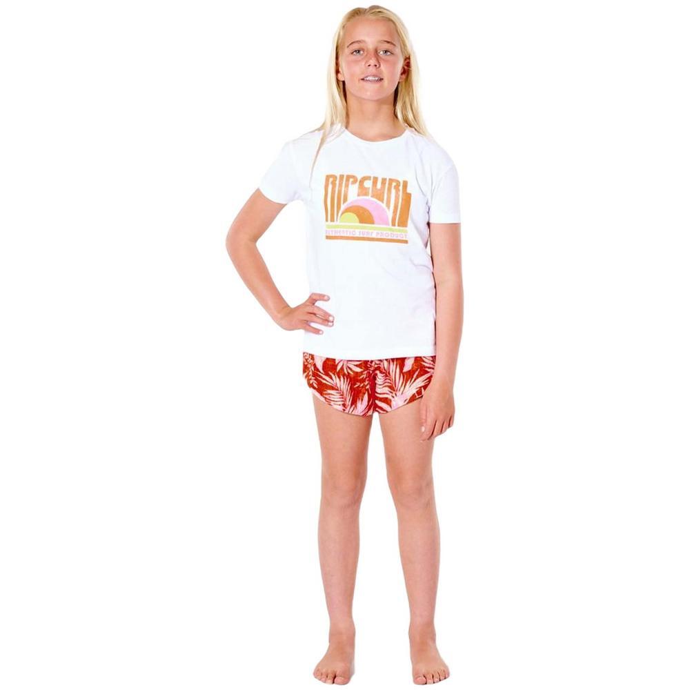 T-shirt de manga curta Rip curl Urf revival para rapariga, em branco 4/4