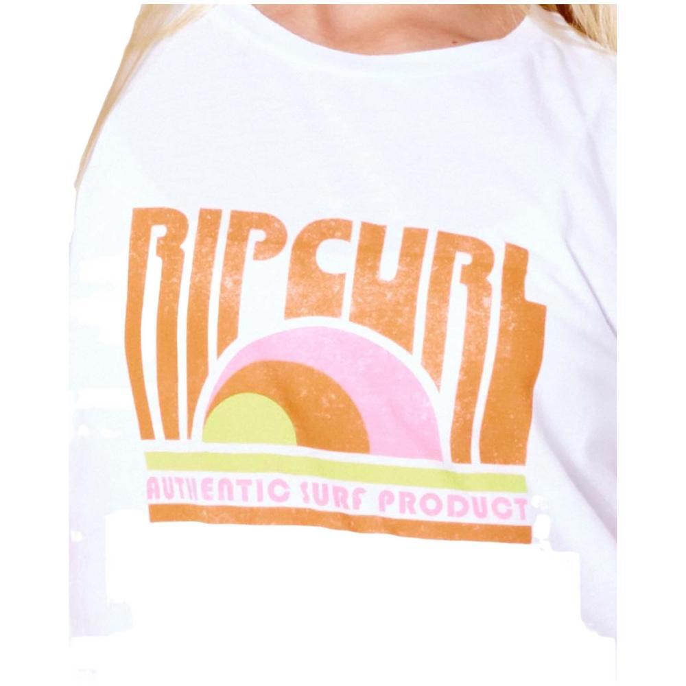 T-shirt de manga curta Rip curl Urf revival para rapariga, em branco 3/4