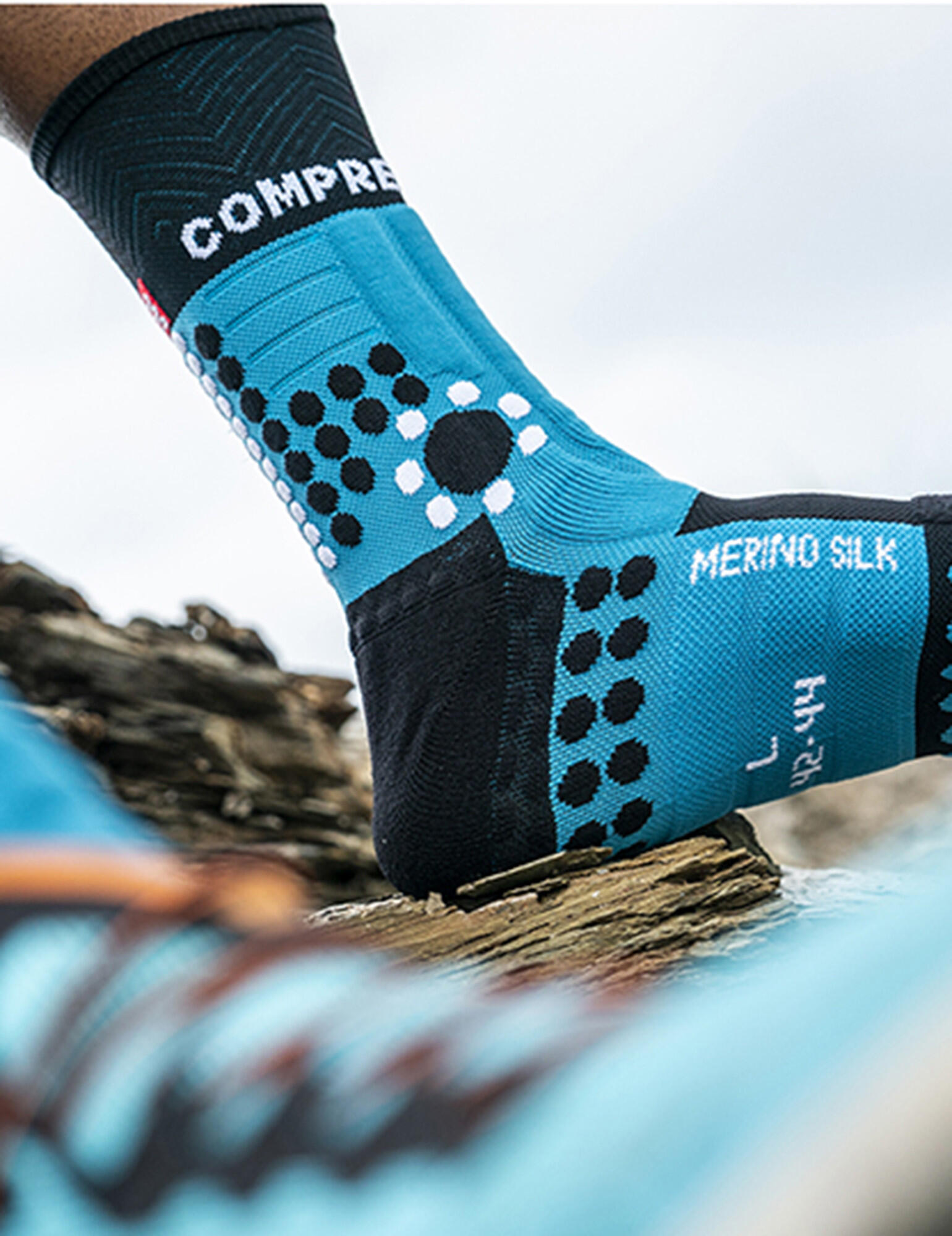 Meias Pro Racing Socks Meias de inverno para trilhos Compressport 3/4