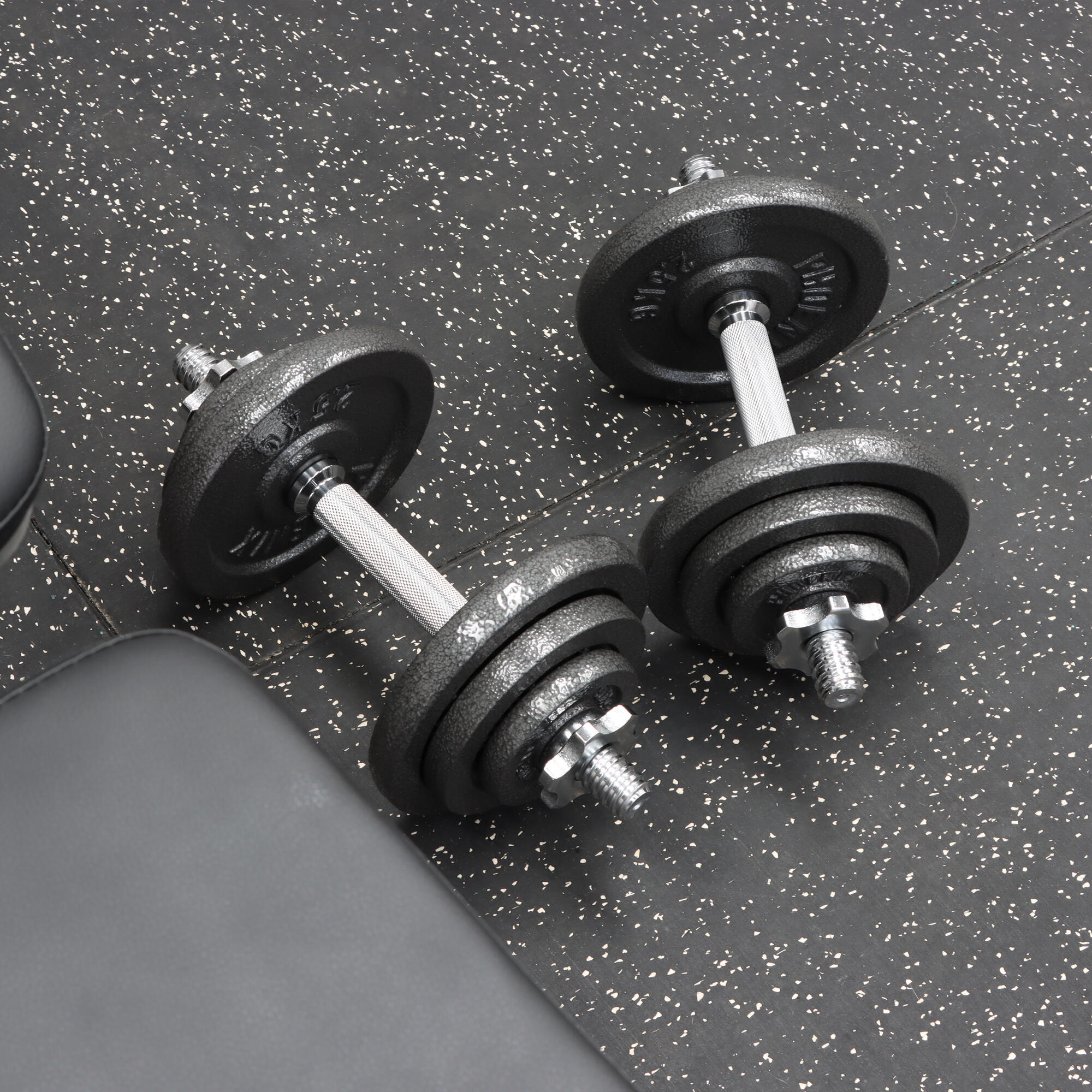 20KG Cast Iron Adjustable Dumbbell and Barbell Weight Set for Home
