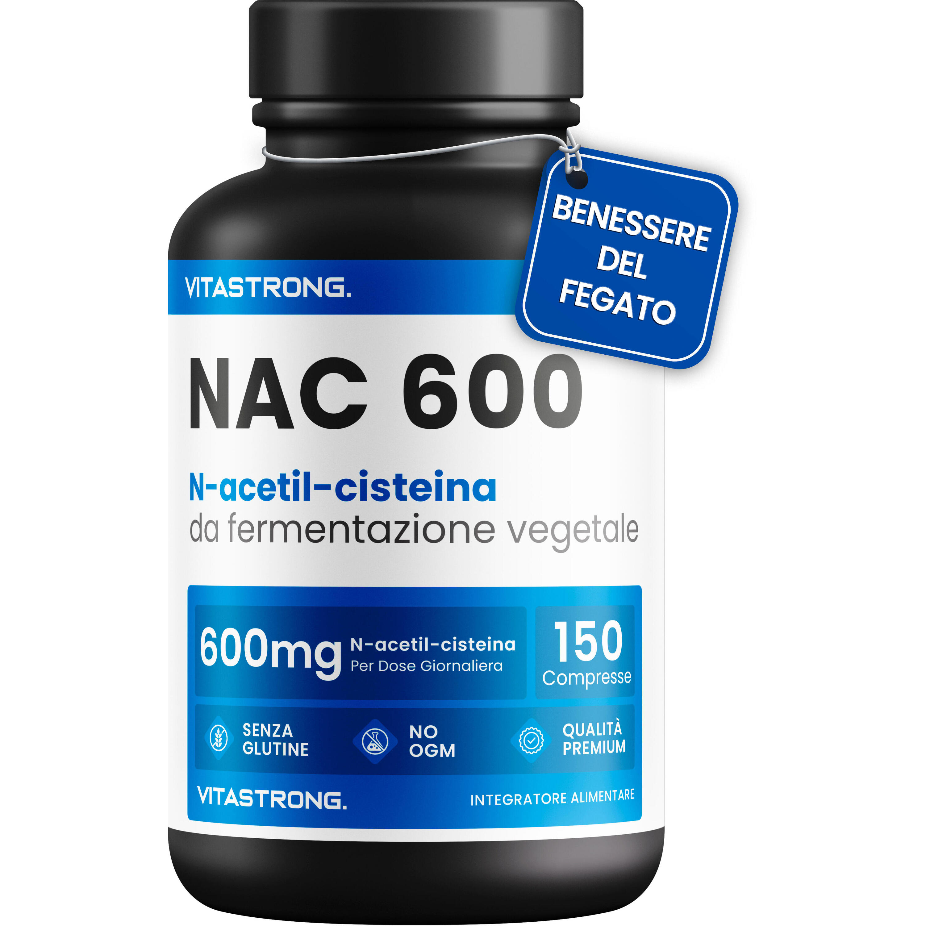 VITASTRONG NAC 600mg Vitasrong - NAC N-acetil-cisteina 600mg - 150 Compresse