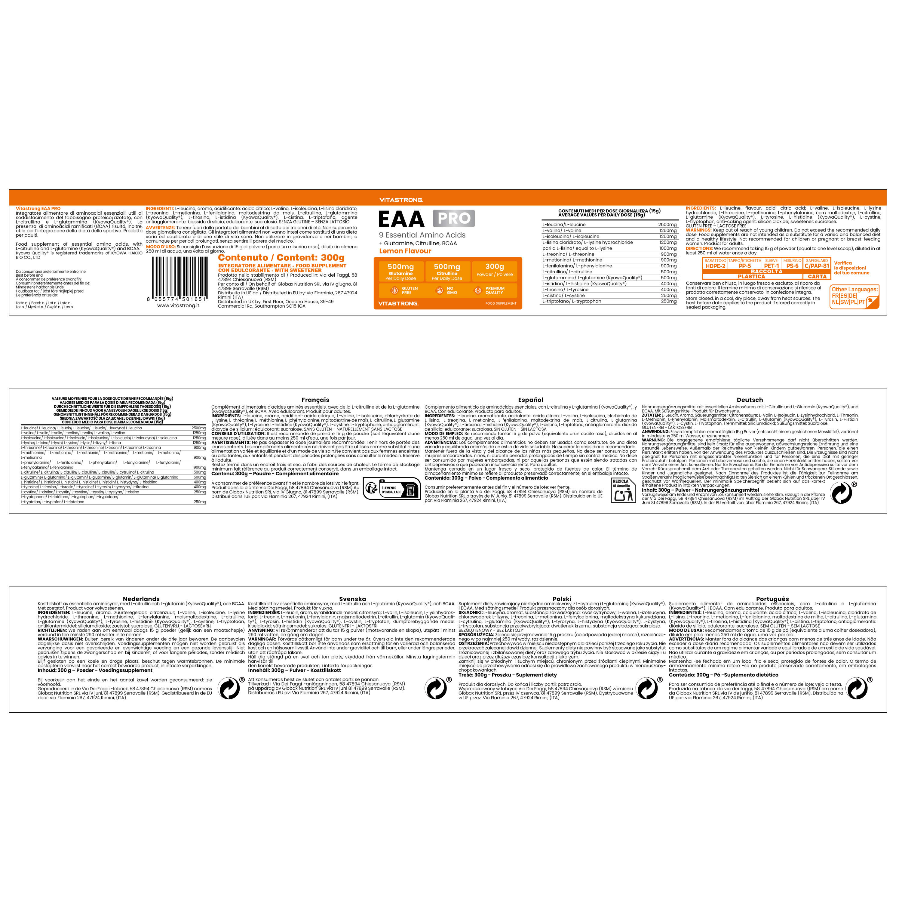 EAA PRO - Solución de Nueva Generación con Citrulina, Glutamina KyowaQuality 2/3
