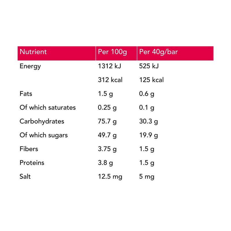 Energy Bar Muesli pour une énergie durable • vegan • 33gr de glucides • 12x40g