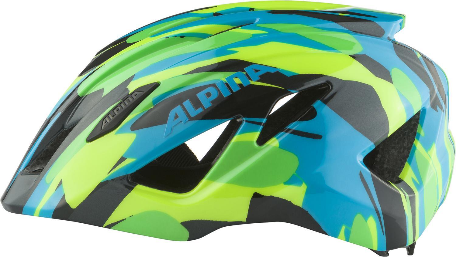 Capacete Alpina Pico Neon Verde Azul Brilhante 2/3