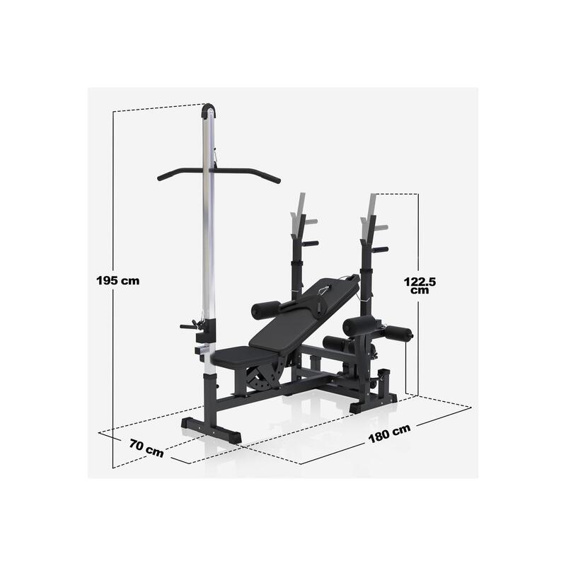 Banca multifunctionala fitness cu scripete negra