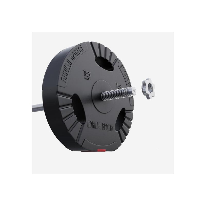 GORILLA SPORTS Gripper Kunststoff Hantelscheiben 1,25 - 15 KG