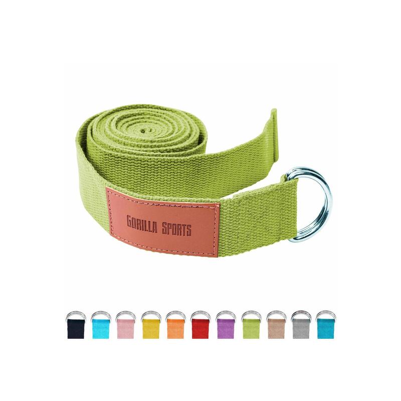 Yoga riem - 260 x 3,8 cm - Groen