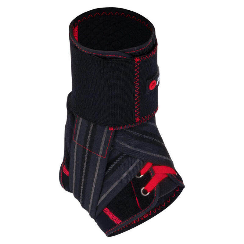 Orteza Gleznă Deluxe – Mărimea M | Negru cu Roșu | Compresie Reglabilă cu Velcro