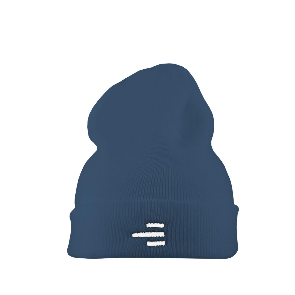 chapeau d'hiver lisse adulte sport running ski blue navy 3/4