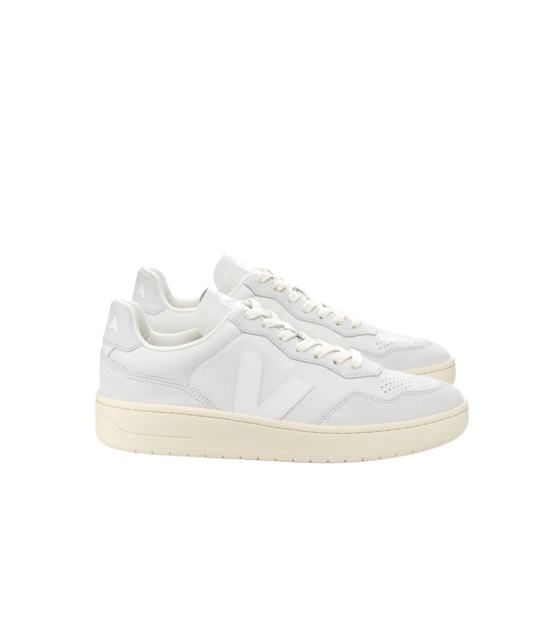 Zapatillas para mujer Veja V-90 o.t. leather en color gris 4/5