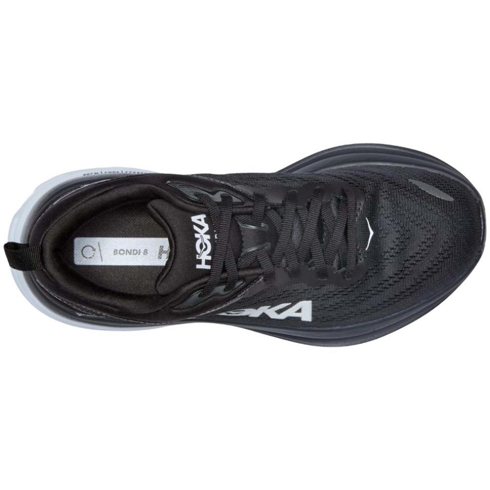 Hoka One One Bondi 8 Black White 3/4