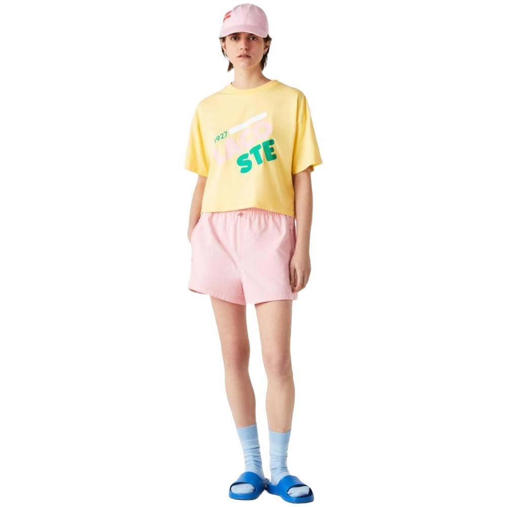 Camiseta de manga corta para mujer Lacoste en color amarillo 2/3