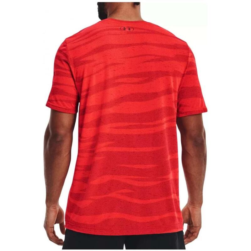 Camiseta de manga corta para hombre Under armour Seamless wave en color rojo