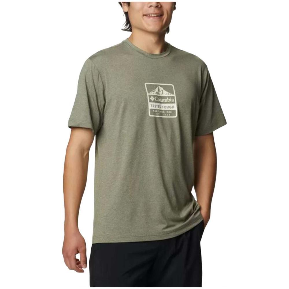 Camiseta de manga corta para hombre Columbia Pecho tech en color verde 4/4