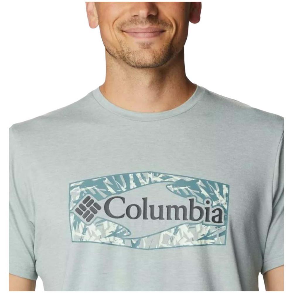 T-shirt Columbia sun trek™ técnica de manga curta para homem em cinzento 3/7