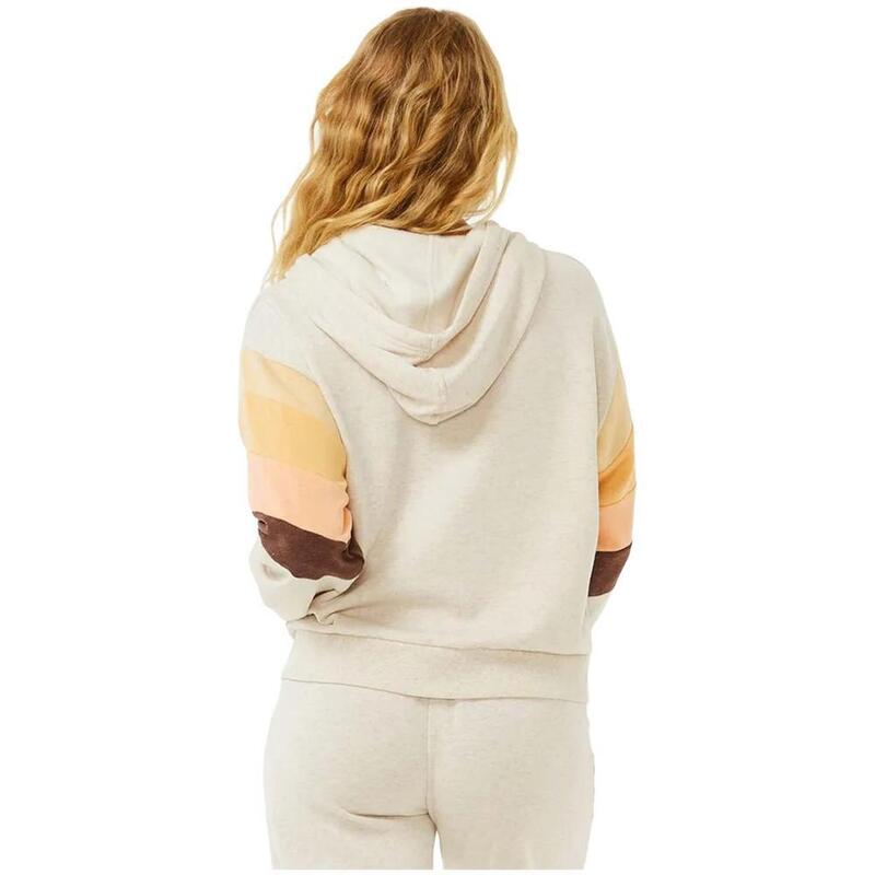 Sudadera con capucha para mujer Rip curl Surf revival zip thru en color beige