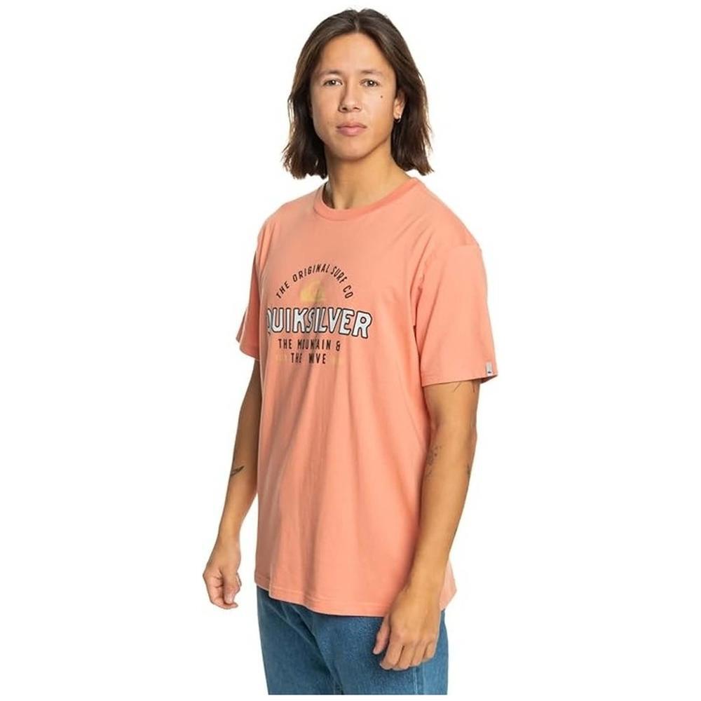 T-shirt Quiksilver de manga curta para homem Floating around in orange 3/5