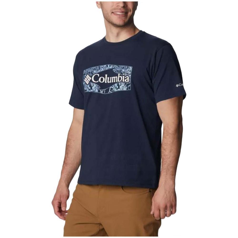Camiseta de manga corta para hombre Columbia Técnica sun trek™ en color azul 4/4