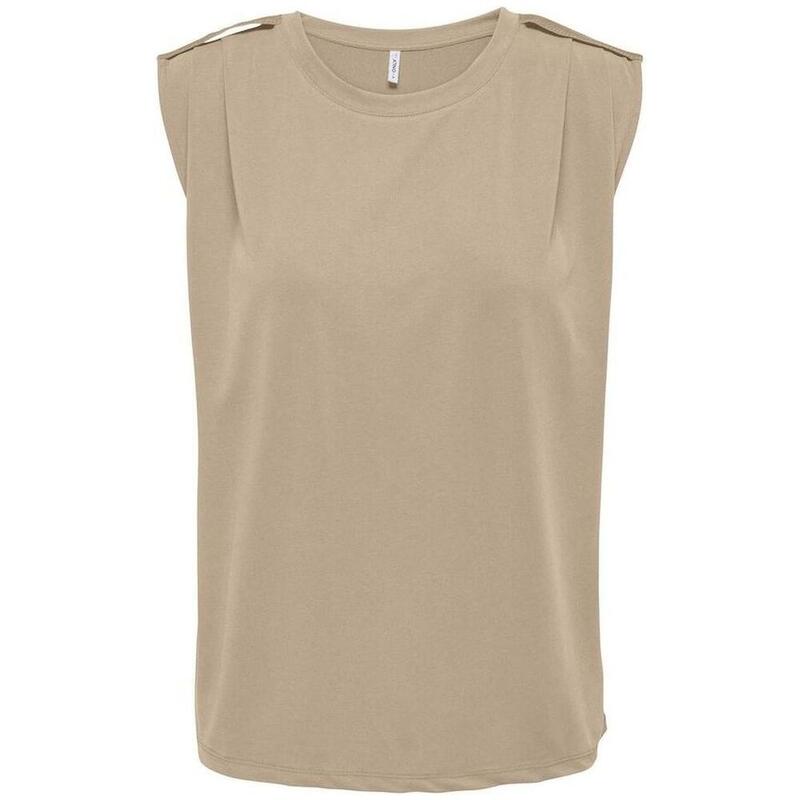 Camiseta de tirantes para mujer Only Free en color beige