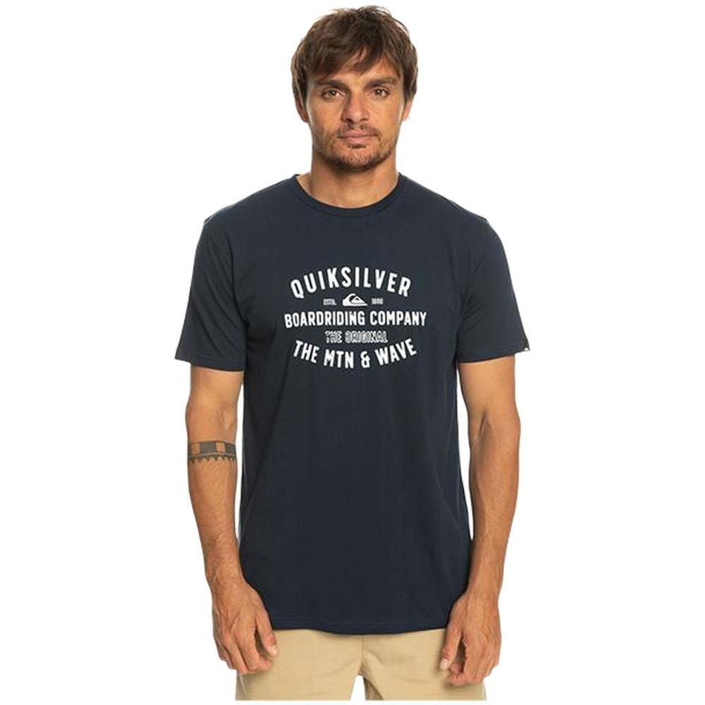 T-shirt de manga curta Quiksilver Qs surf lockup para homem em azul
