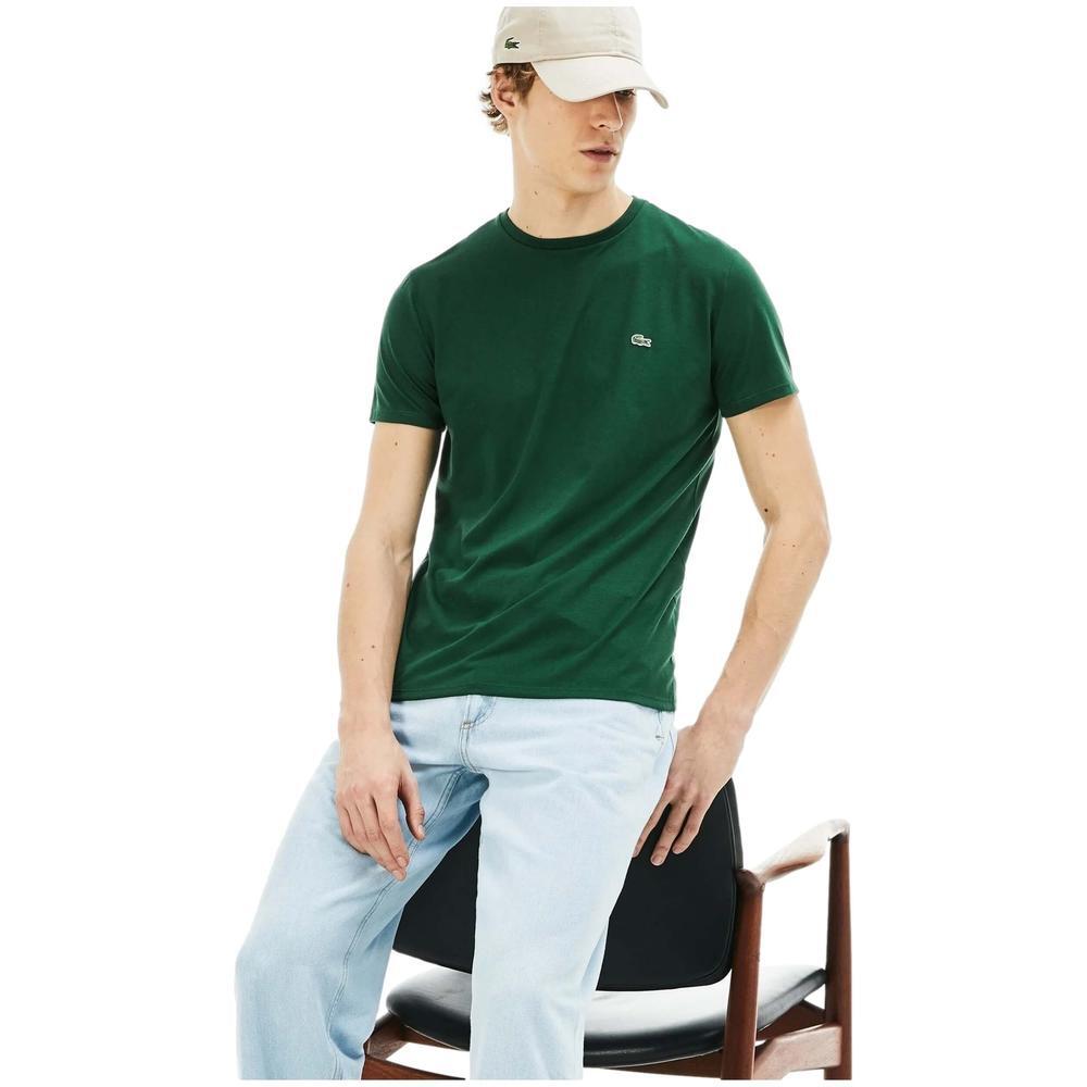 Lacoste T-Shirt Neck Pima De Manga Curta Para Em Homem Verde da Decathlon