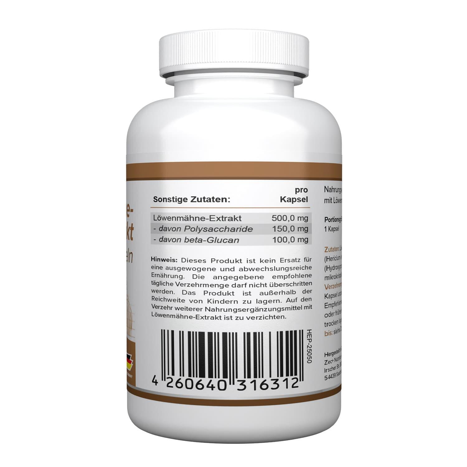 Zec+ Health+ Lion's Mane Extract (60 caps) Unflavoured 3/3