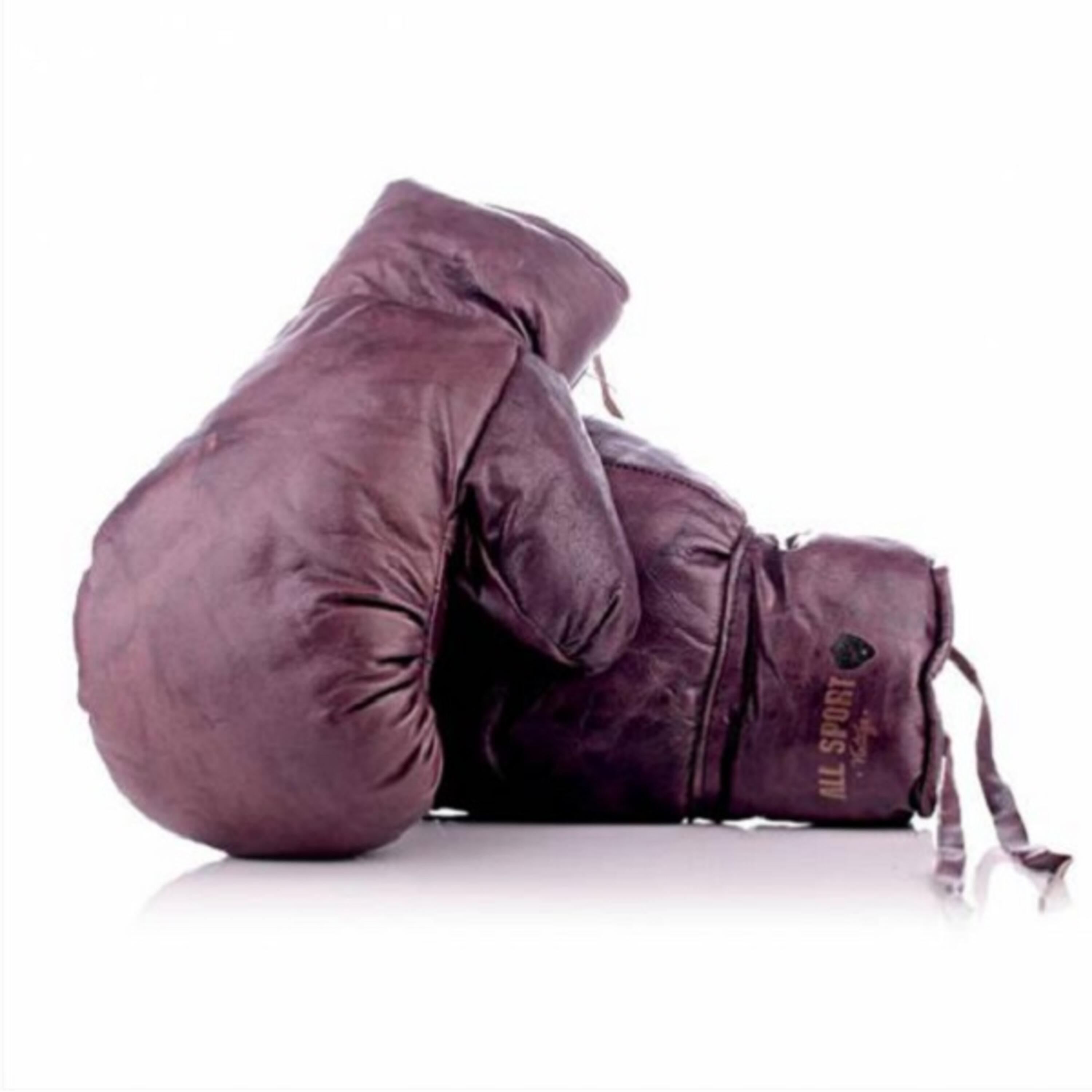 ALL SPORT VINTAGE - Gants De Boxe - Marron Vintage - Cuir. Marque Française. 2/4
