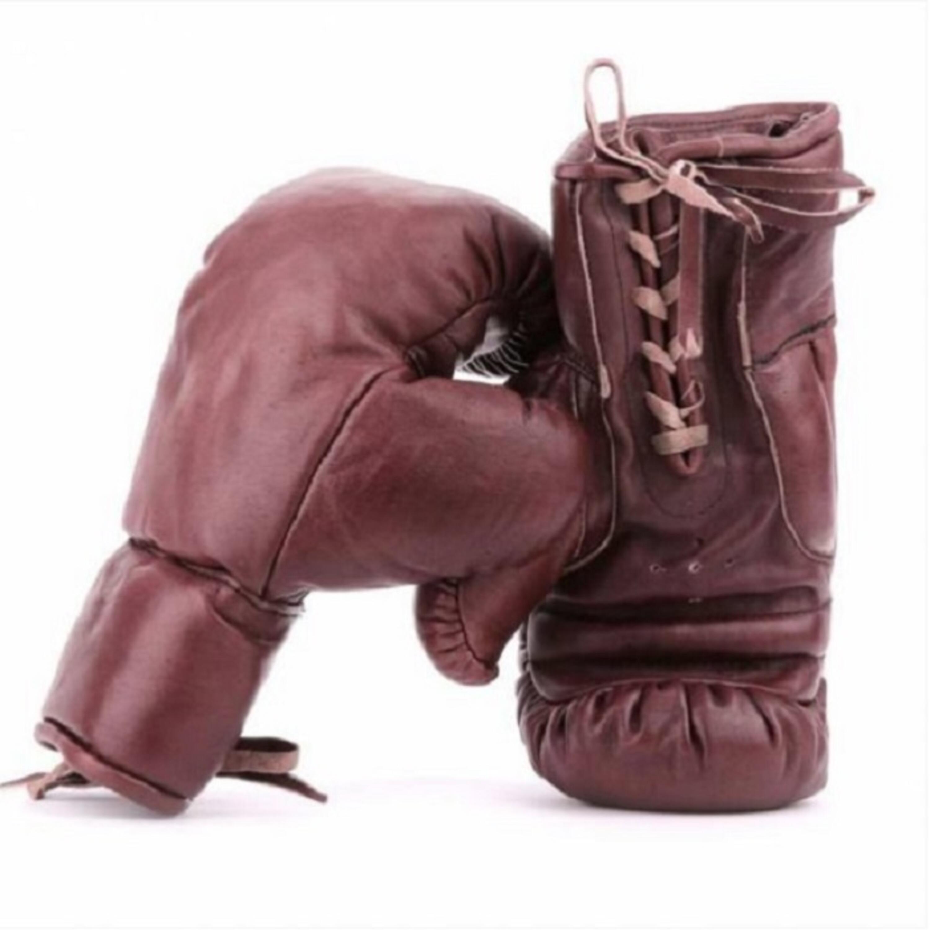 ALL SPORT VINTAGE - Gants De Boxe - Marron Vintage - Cuir. Marque Française. 3/4
