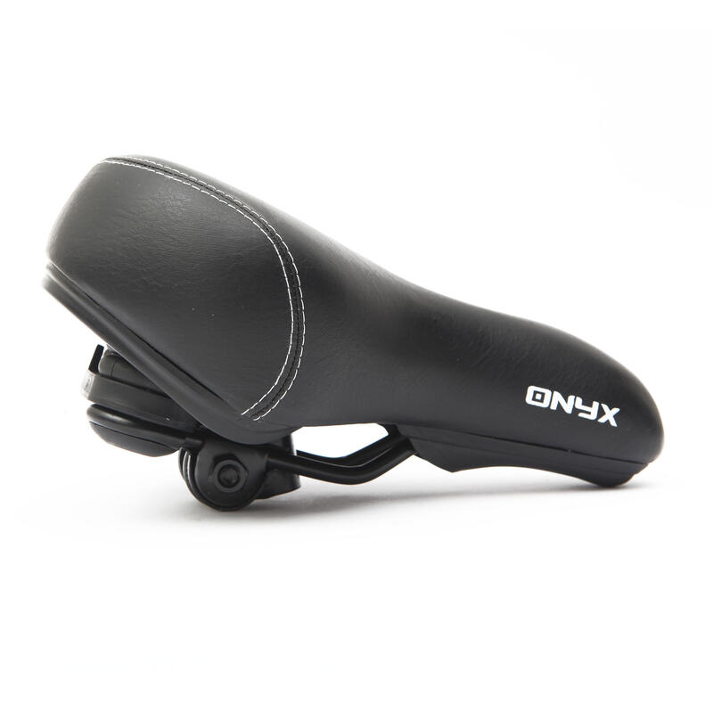 Șa de bicicletă neagră ONYX Citi elastomer HIT