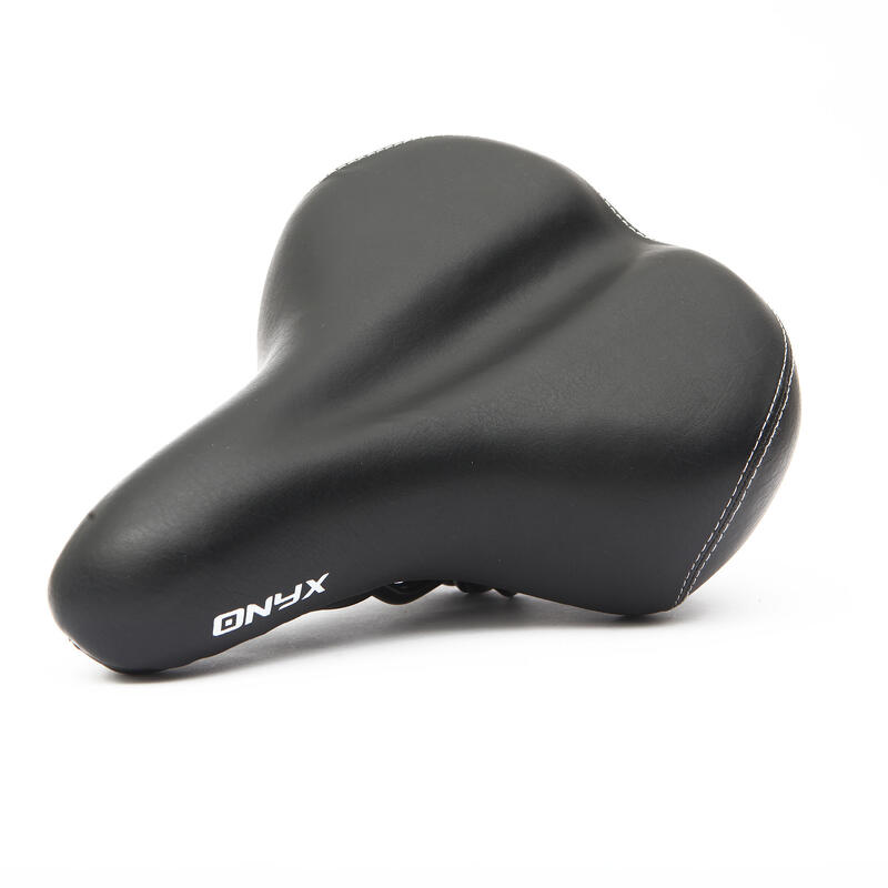 Șa de bicicletă neagră ONYX Citi elastomer HIT