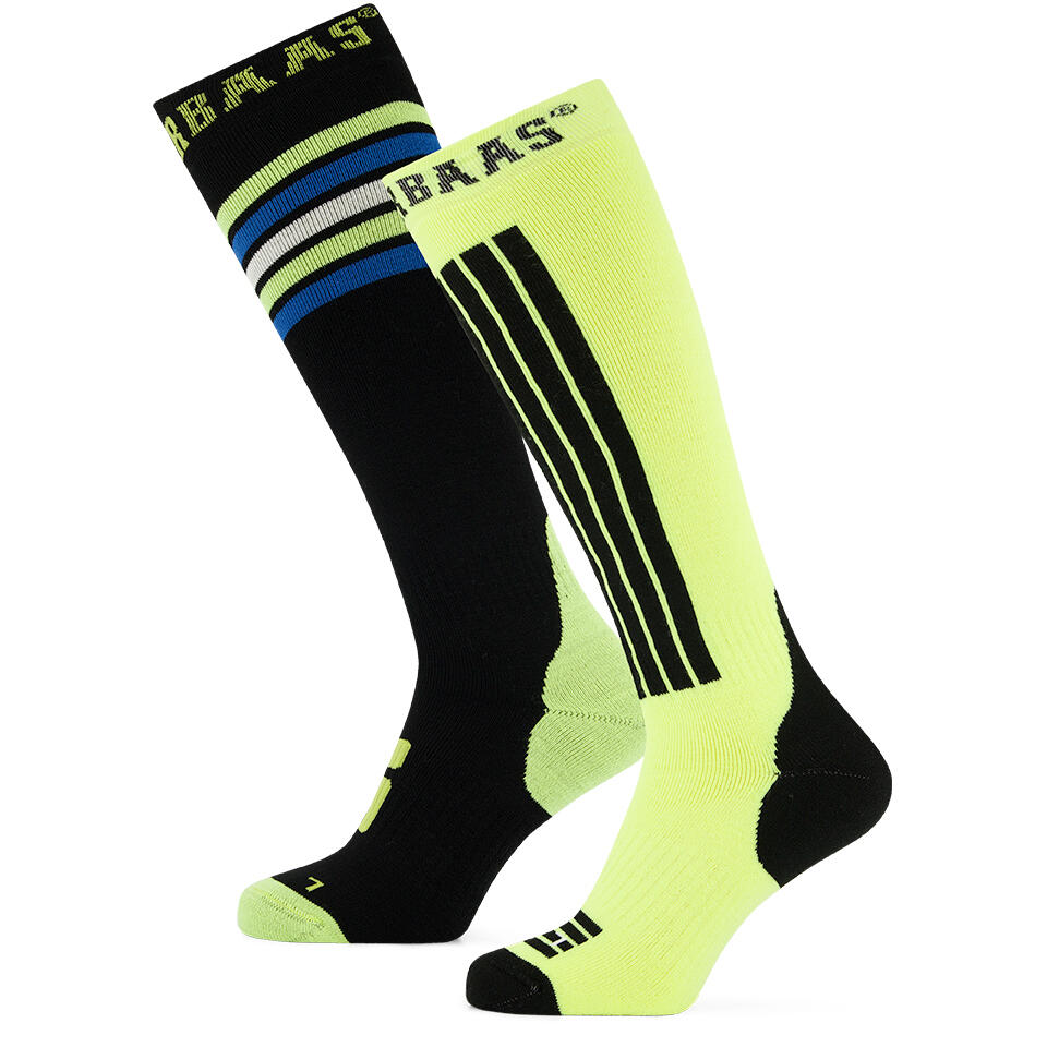 POEDERBAAS Poederbaas Skisokken Striped Black Multi - 2 paar