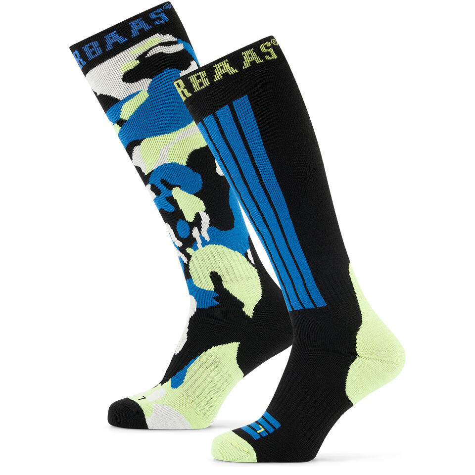 POEDERBAAS Poederbaas Skisokken Camo Blue Multi - 2 paar