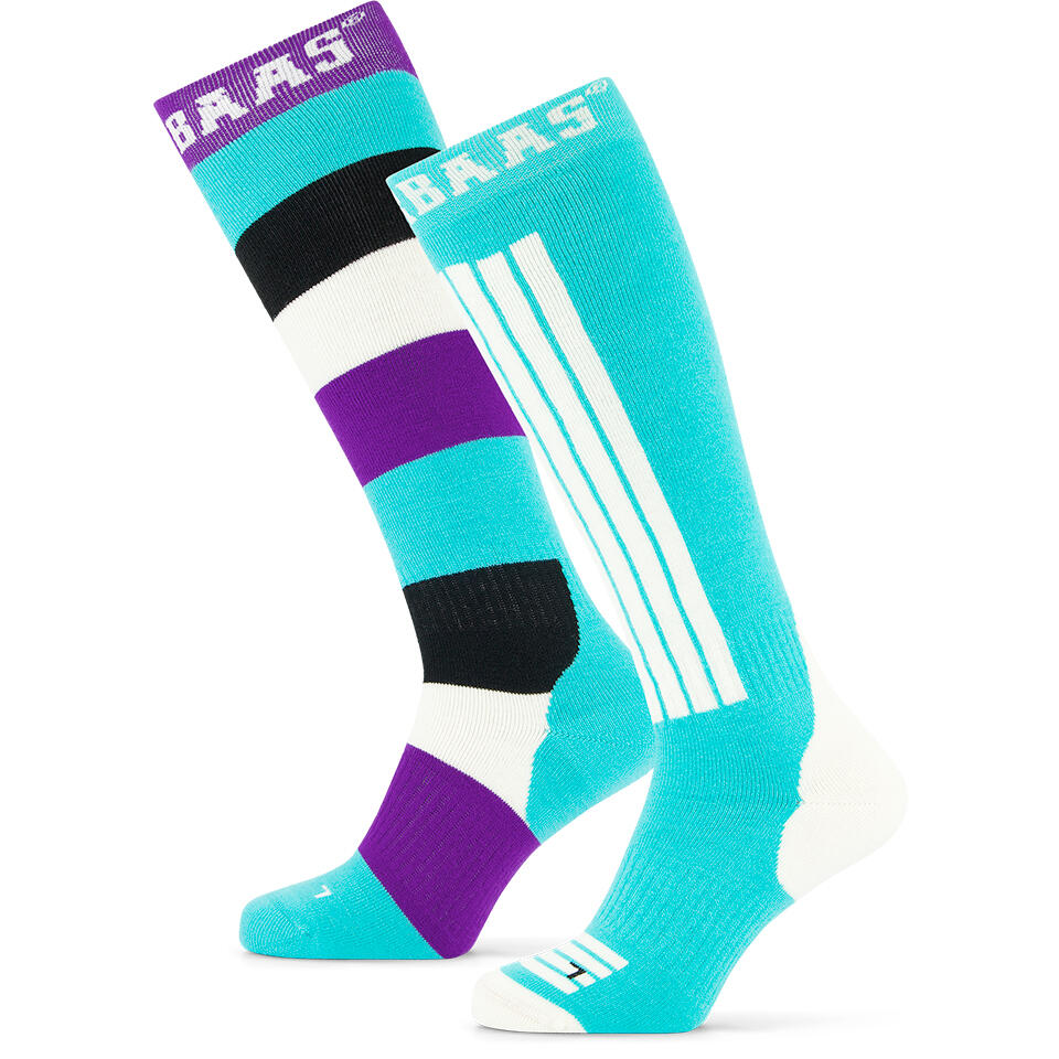 POEDERBAAS Poederbaas Skisokken Striped Mint - 2 paar