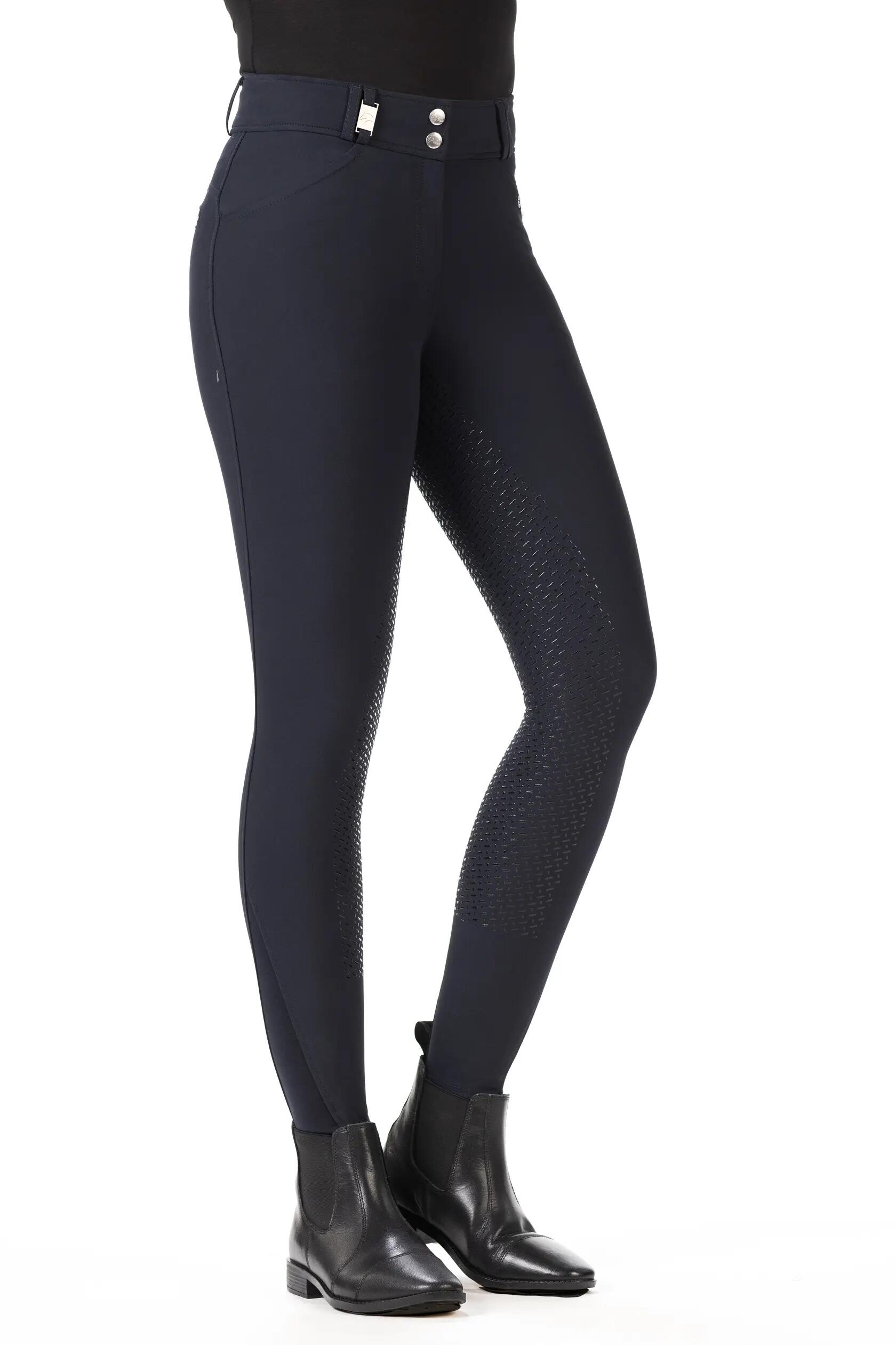 Damen Reithose Monaco Crystal Style Silikon Vollbesatz Dunkelblau 3/6