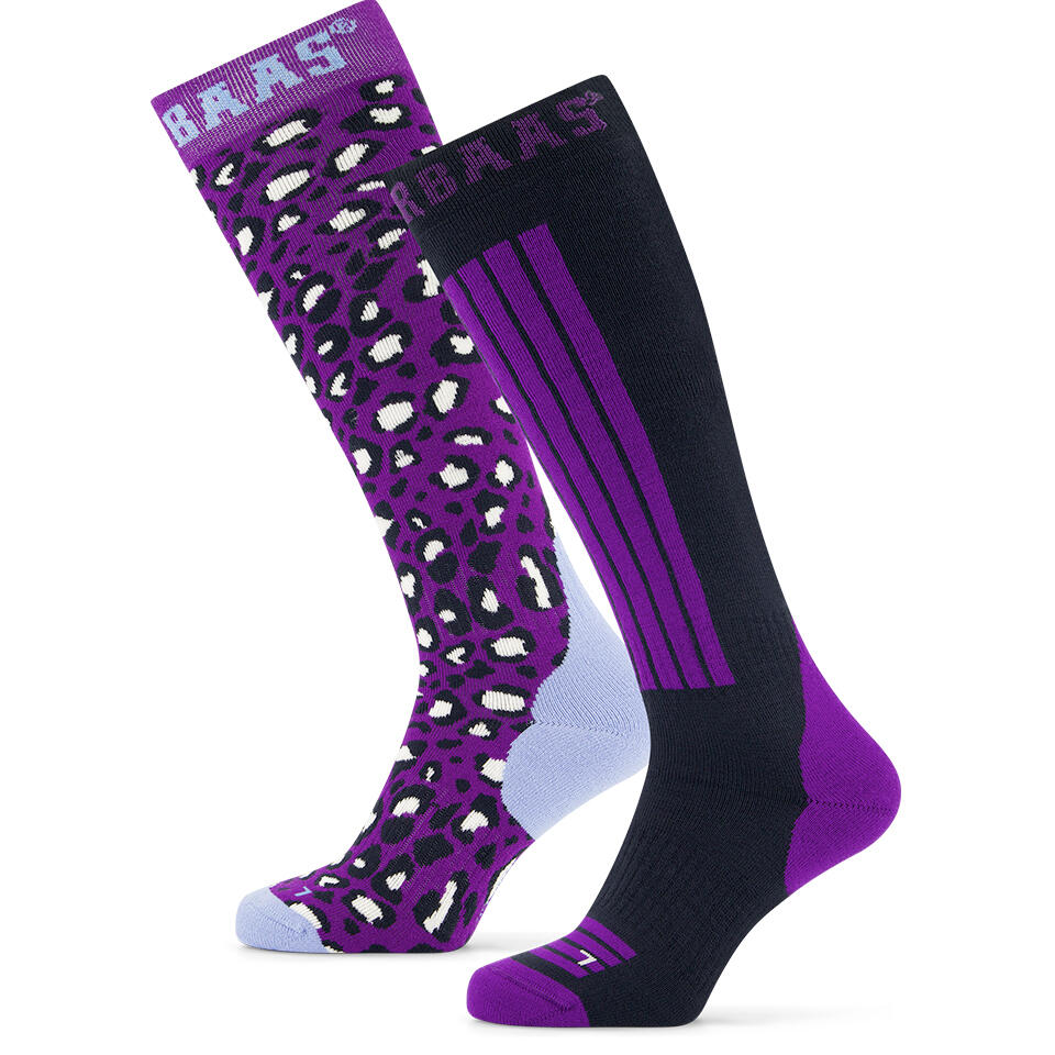 POEDERBAAS Poederbaas Skisokken Panther Purple Multi - 2 paar
