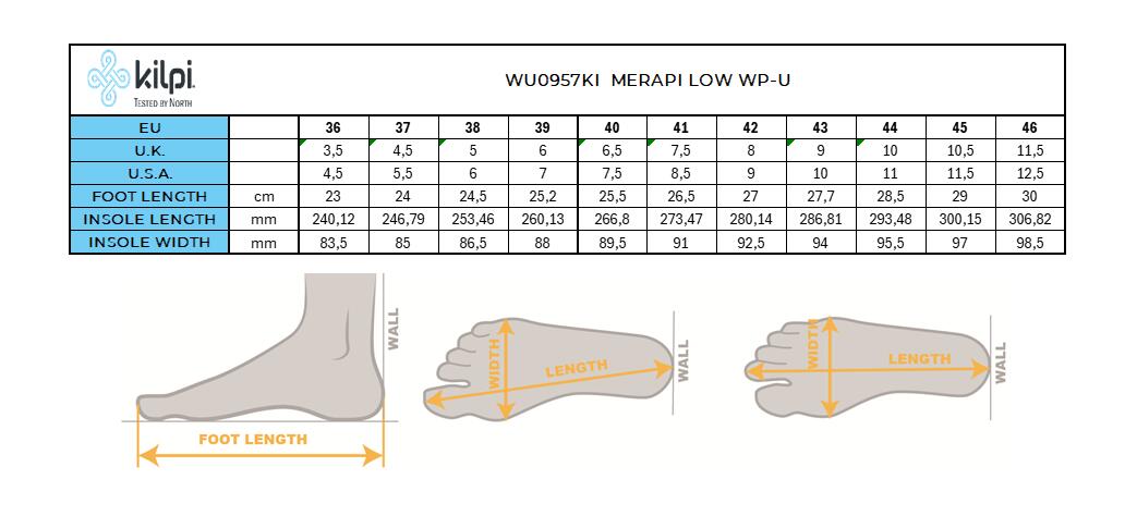 Scarpe sportive per il tempo libero corte unisex Kilpi MERAPI LOW WP-U 7/7