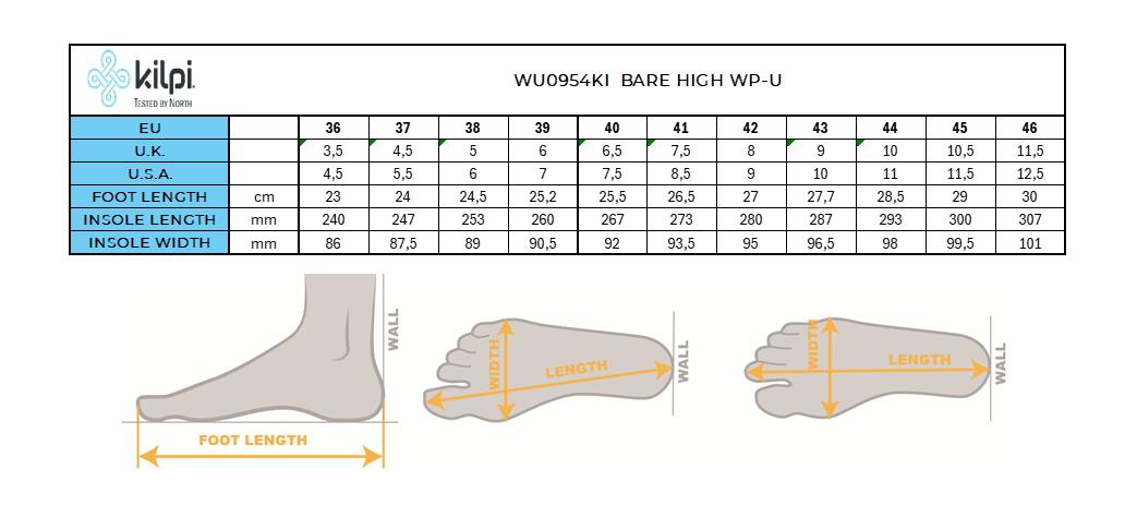 Chaussures pieds nus outdoor Kilpi BARE HIGH WP-U 7/7