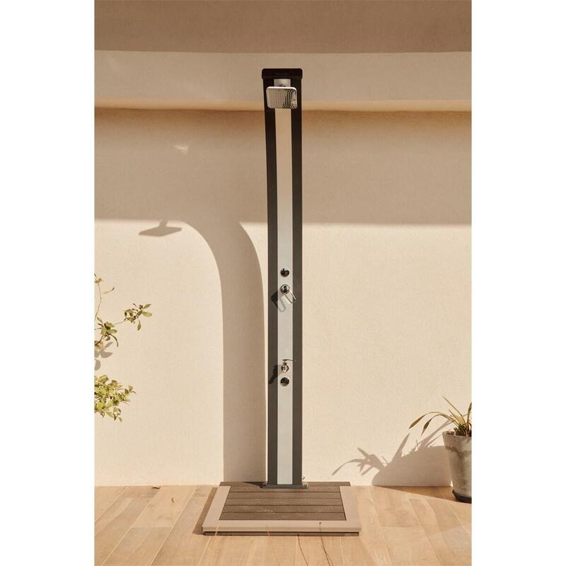 Dus solar exterior Spring 30L cu duș de picioare - Aluminiu - 228 cm